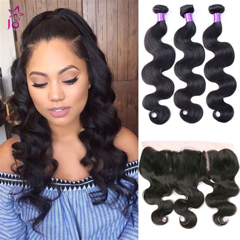 7a Brazilian Lace Frontal Closure With Bundles Body Wave With Frontal