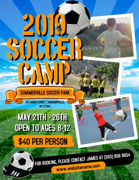 Soccer Camp Flyer Template Postermywall