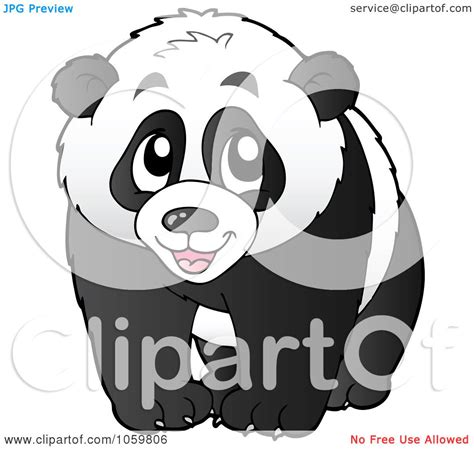 Royalty Free Vector Clip Art Illustration Of A Happy Panda Bear By
