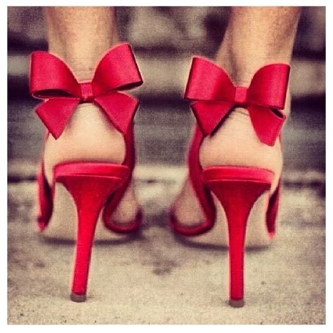 Red High Heels Bow Schuhe