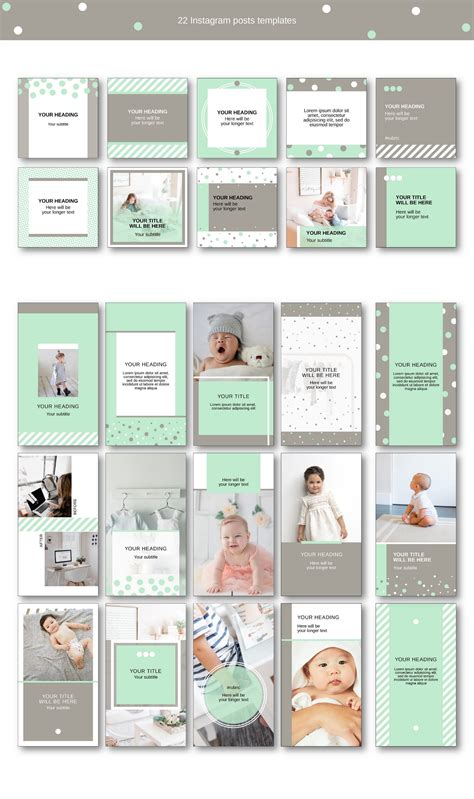 Instagram Mint Baby Templates | Instagram template design, Instagram layout, Instagram design