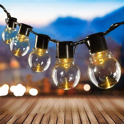 Solar Powered String Lights Led Retro Bulb Garden Outdoor Fairy Ball