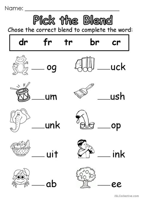Free Blending Worksheets For Kindergarten Printable Kindergarten