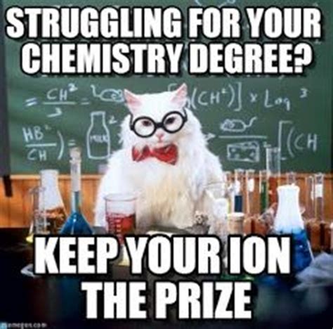 It takes skills to learn it and innate talent of observation. chemistry cat memes - Google Search | Chemistry Jokes ...