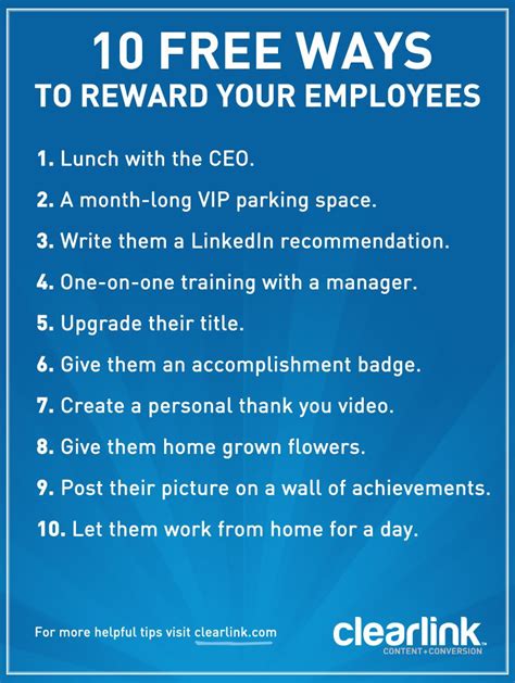 Love These Tips 10 Free Ways To Reward Your Employees Work Incentives Employee Rewards How