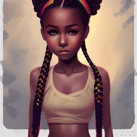 brown skinned girl with colorful braids · creative fabrica