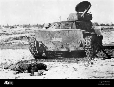 Destroyed Russian Tank On The Eastern Front 1941 Stock Photo Alamy