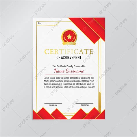 Certificat De Mérite Avec Cadre Potrait Rouge Modèle De Téléchargement