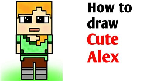 How To Draw Cute Alex From Minecraft Minecraft Drawings Ak Arts Youtube