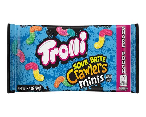 Trolli Sour Brite Crawlers Minis Gummy Candy 35 Oz Pack Of 18