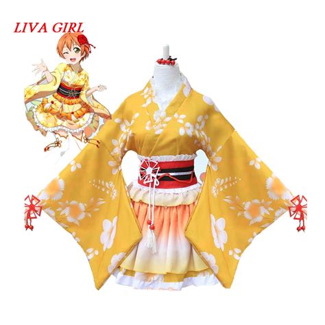 love live taisho romances hoshizora rin kimono yukata outfit anime customize cosplay costumes