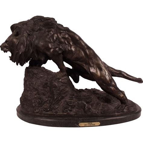 Huge Rare C1910 Antique Bronze Lion Sculpture By Thomas F Cartier
