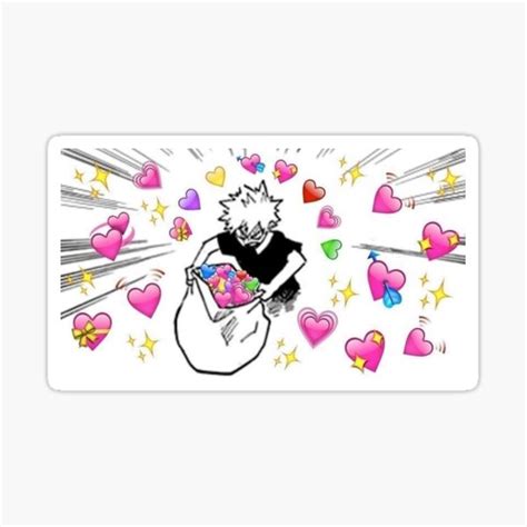 Bakugo Katsuki Manga Heart Emoji Meme Sticker Sticker By Icyyoo