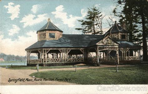 Rustic Pavilion Forest Park Springfield Ma Postcard
