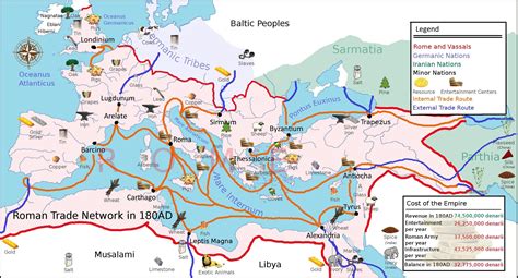 Roman Trade Routes Map In 180 Ad Ancientrome