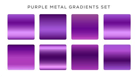 Premium Vector Purple Metal Gradient Set