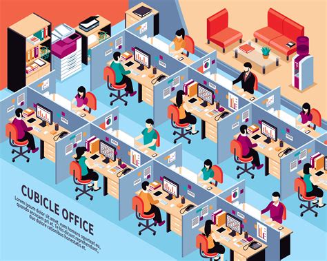 Office Workplace Isometric Vector Illustration 481833 Vector Art At