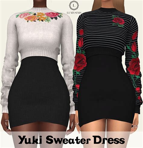 Simpliciaty — Lumysims Yuki Sweater Dress 35 Swatches