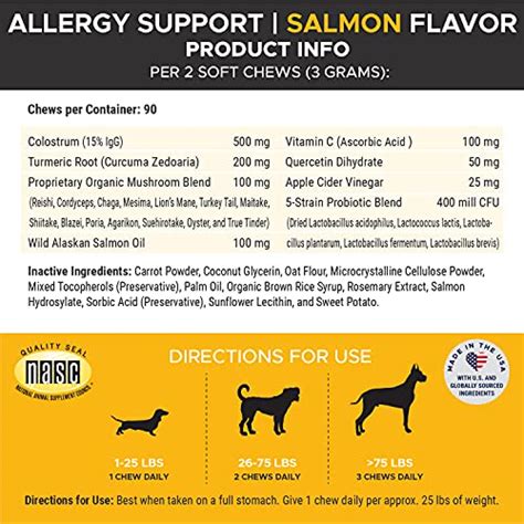 Pet Honesty Dog Allergy Relief Immunity Chews Omega 3 Salmon Fish Oil