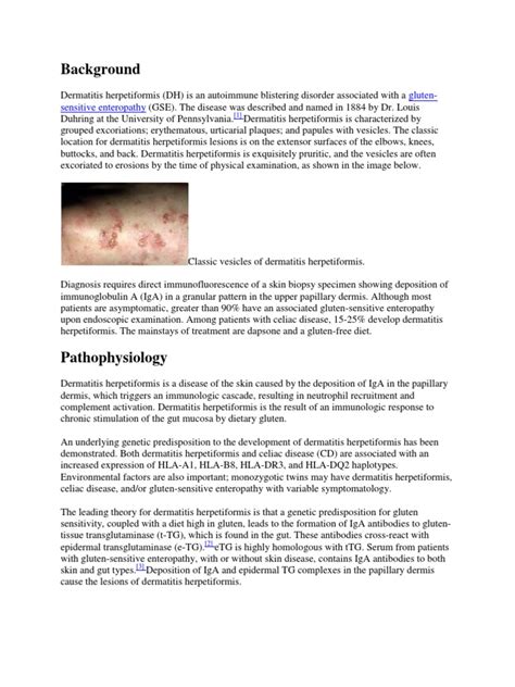 Dermatitis Herpetiformis Medical Specialties Immunology