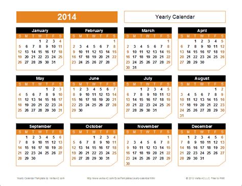 2014 Calendar Templates And Images Monthly And Yearly