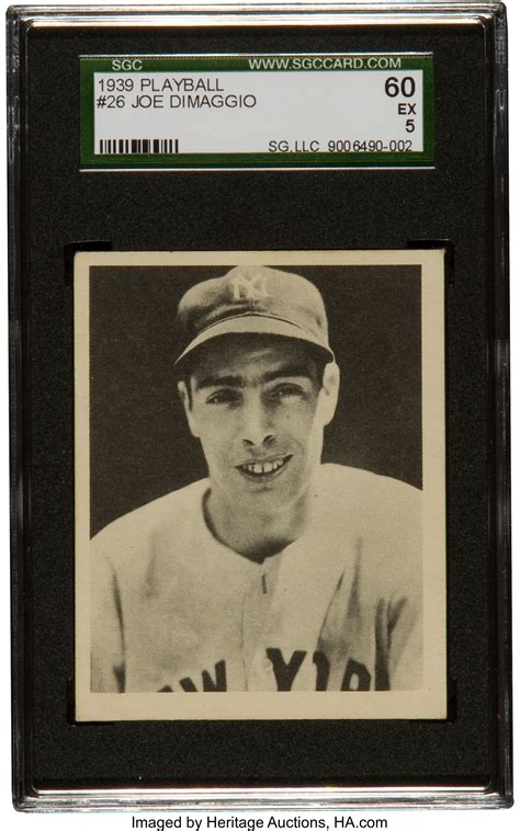 1939 Play Ball Joe Dimaggio 26 Sgc 60 Ex 5 Baseball Cards Lot