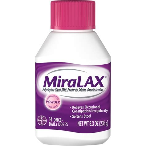 Miralax Osmotic Laxative Stool Unflavored Powder Constipation Relief 8