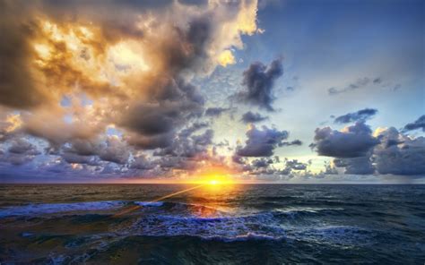 обои Солнечный лучик закат солнца море небо Цены расширенных