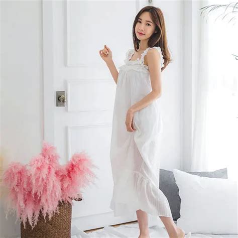 yomrzl a678 new arrival summer cotton women s nightgown one piece princese sleep dress long