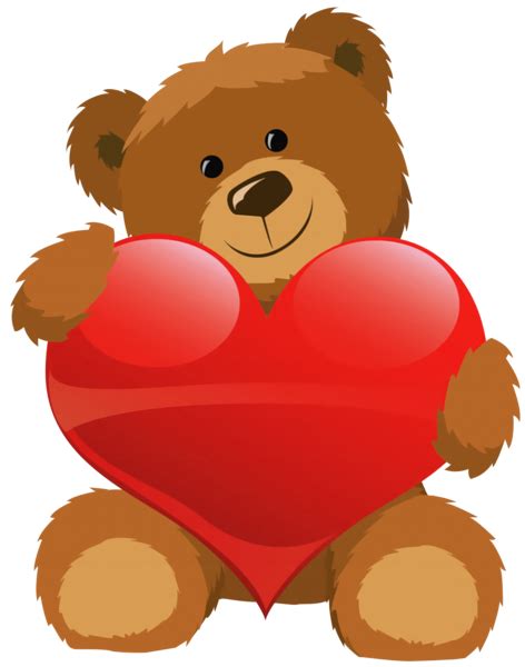 Cute Bear With Heart Png Clipart Picture Cartoon Clip Art Teddy Bear