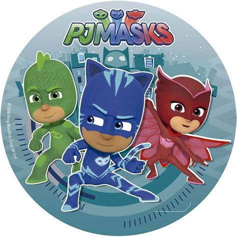 Pj Masks Round 20cm 8 Inch Edible Wafer Cake Topper Licensed Product