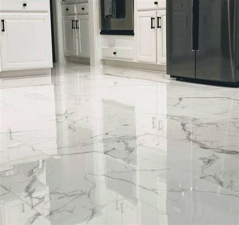 Marble Look Kitchen Floor Tiles