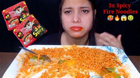 Eating 3x Fire Noodles Eating Challenge Spicy Korean Noodles