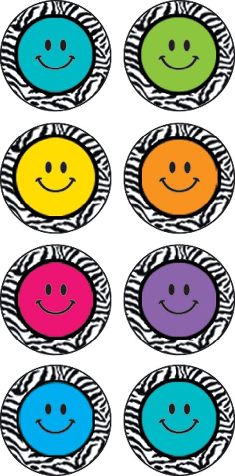 Zebra Happy Faces Mini Stickers Tcr5396 Teacher Created Resources