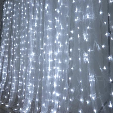 Organza Curtain Panel With Led Lights 8 Wedding Backdrop