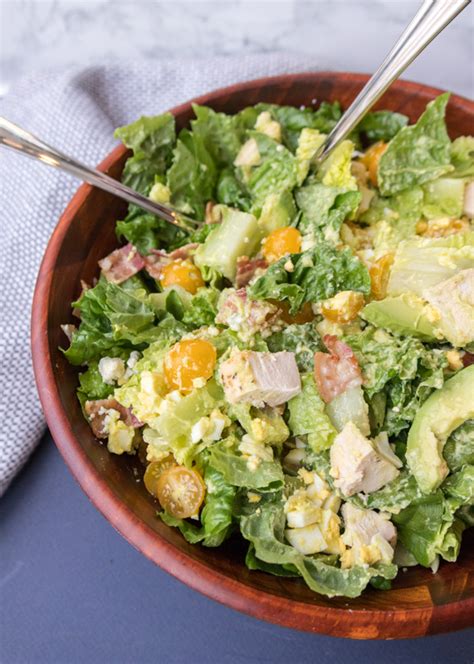Healthy Chicken Cobb Salad With Creamy Avocado Dressing
