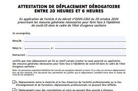 Si certains soulignent les paradoxes de ces nouvelles mesures restrictives, d'autres, comme le professeur andré grimaldi. Attestation déplacement couvre-feu : découvrez la nouvelle ...