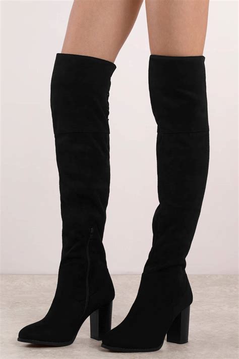 Jessica Suede Thigh High Boots In Black 90 Tobi Us