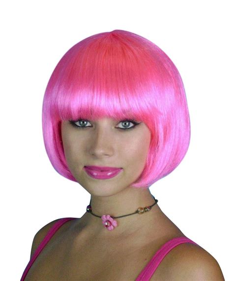 Stephanie Bob Hot Pink Wig Fancy Dress Costume Accessory Disguises