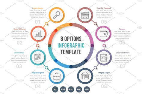 Eight Options Infographics Photoshop Graphics ~ Creative Market