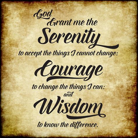 The Serenity Prayer Antique Parchment Square Digital Art By Ginny