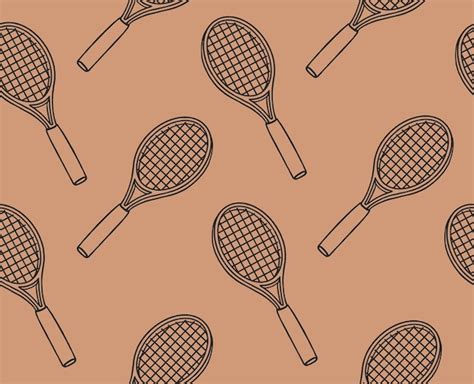 Premium Vector Tennis Doodle Vector Seamless Pattern