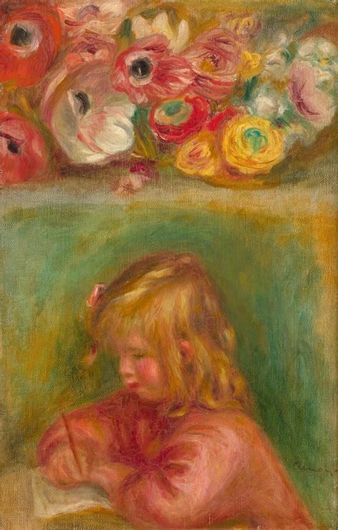Pierre Auguste Renoir Portrait De Coco Et Fleurs By Pierre Auguste