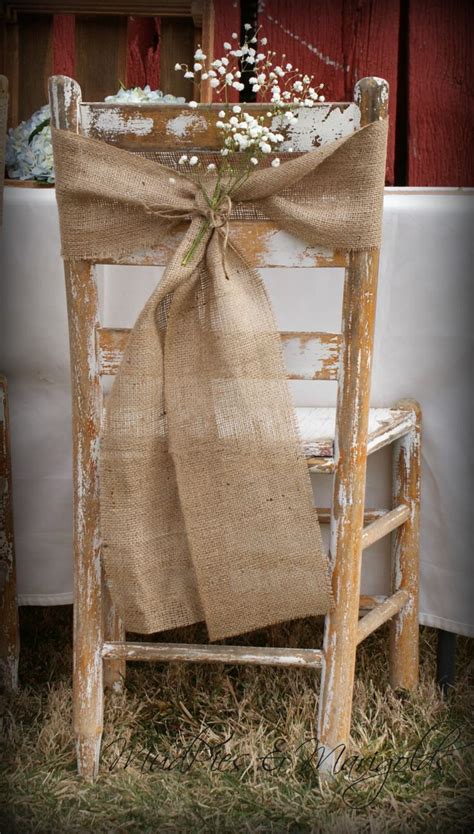 Free delivery for many products! Set of 2 Burlap Chair Sashes, Rustic Wedding Decor