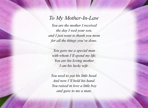 Nice Mother In Law Poems