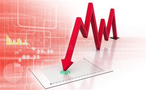 3d Business Decline Graph Vector Stock Vector Illustration Of