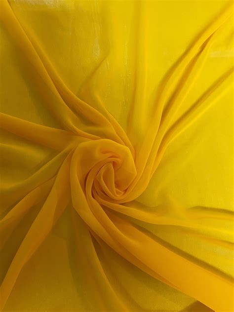 1 Mtr Bright Yellow Dress Chiffon Fabric45 Wide Etsy Uk Bright