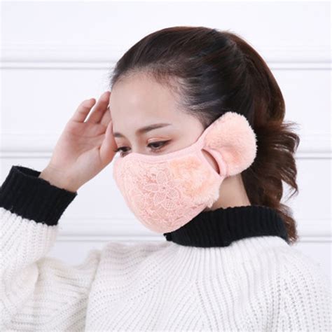 In Cotton Breathable Soft Warm Mouth Mask With Ear Muff Dustproof Protective Eye Corner
