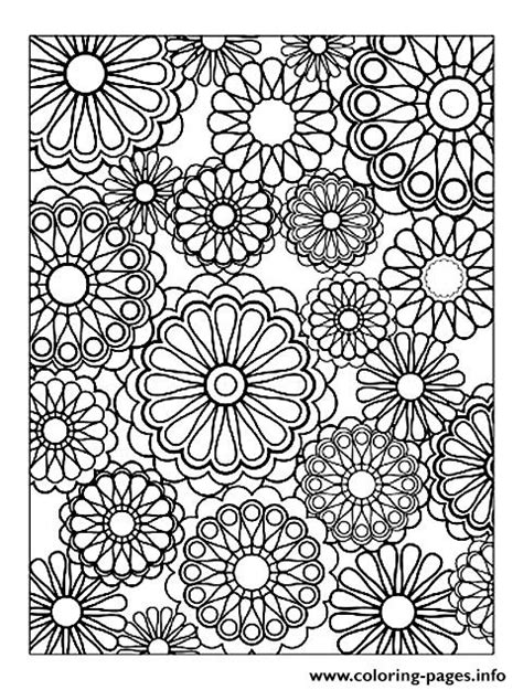 Adult Difficult Flowers Coloring Page Printable