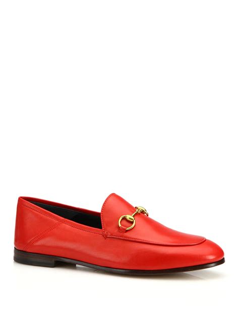 Gucci Brixton Leather Loafers In Red Lyst